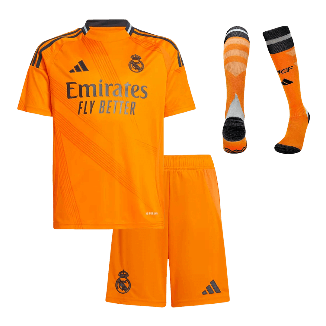 Kid's Real Madrid Away Soccer Jersey Kit(Jersey+Shorts+Socks) 2024/25A