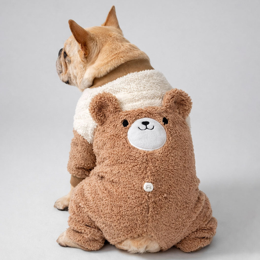 Lifestyle-Driven Bearly French Bulldog Coat – Plush Cotton-padded Coa...