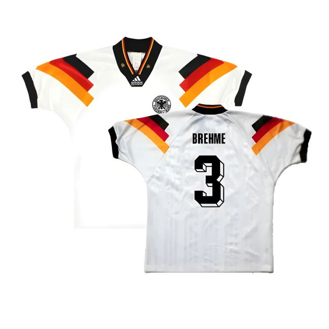 Brehme 3 Player Issue Style Germany Home Professional Jersey 1992-1993