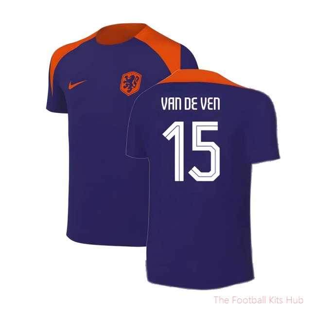 2024-2025 Netherlands Strike Training Shirt (Blue) - Kids (Van De Ven 15)