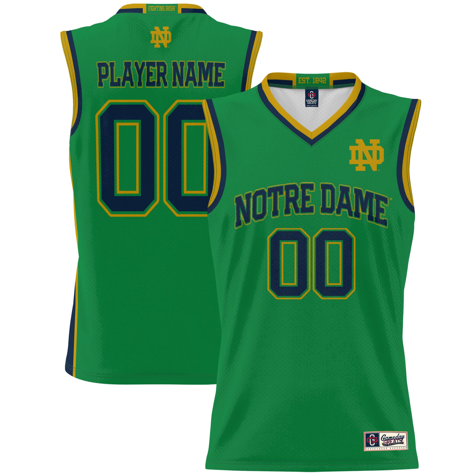 [NJP] Notre Dame Fighting Irish GameDay Greats Youth NIL Pick-A-Player Lightweight Women's Basketball Jersey - Green