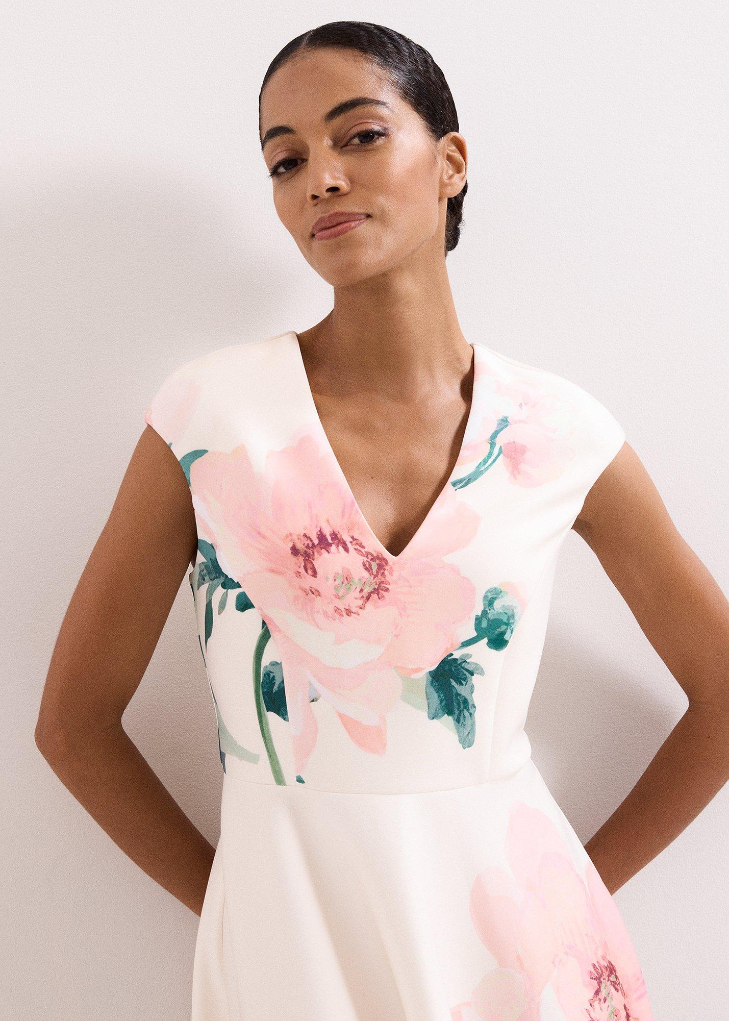 Rakhi Scuba Floral Printed Midi Dress