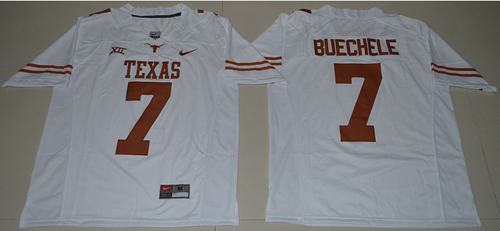 Men's Texas UT Shane Buechele #7 stitched White 2024 breathable Jersey