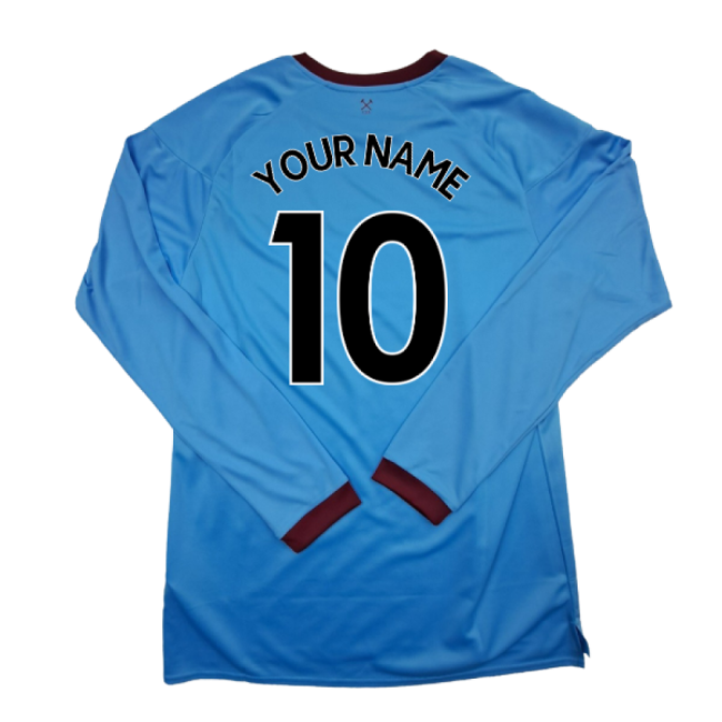 2020-2021 West Ham Long Sleeve Away Shirt (your Name) - Match Day Jersey