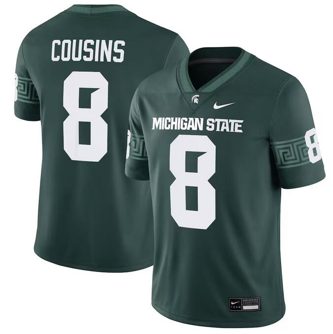 Men's None #8 Kirk Cousins Green 2024 match worn college football