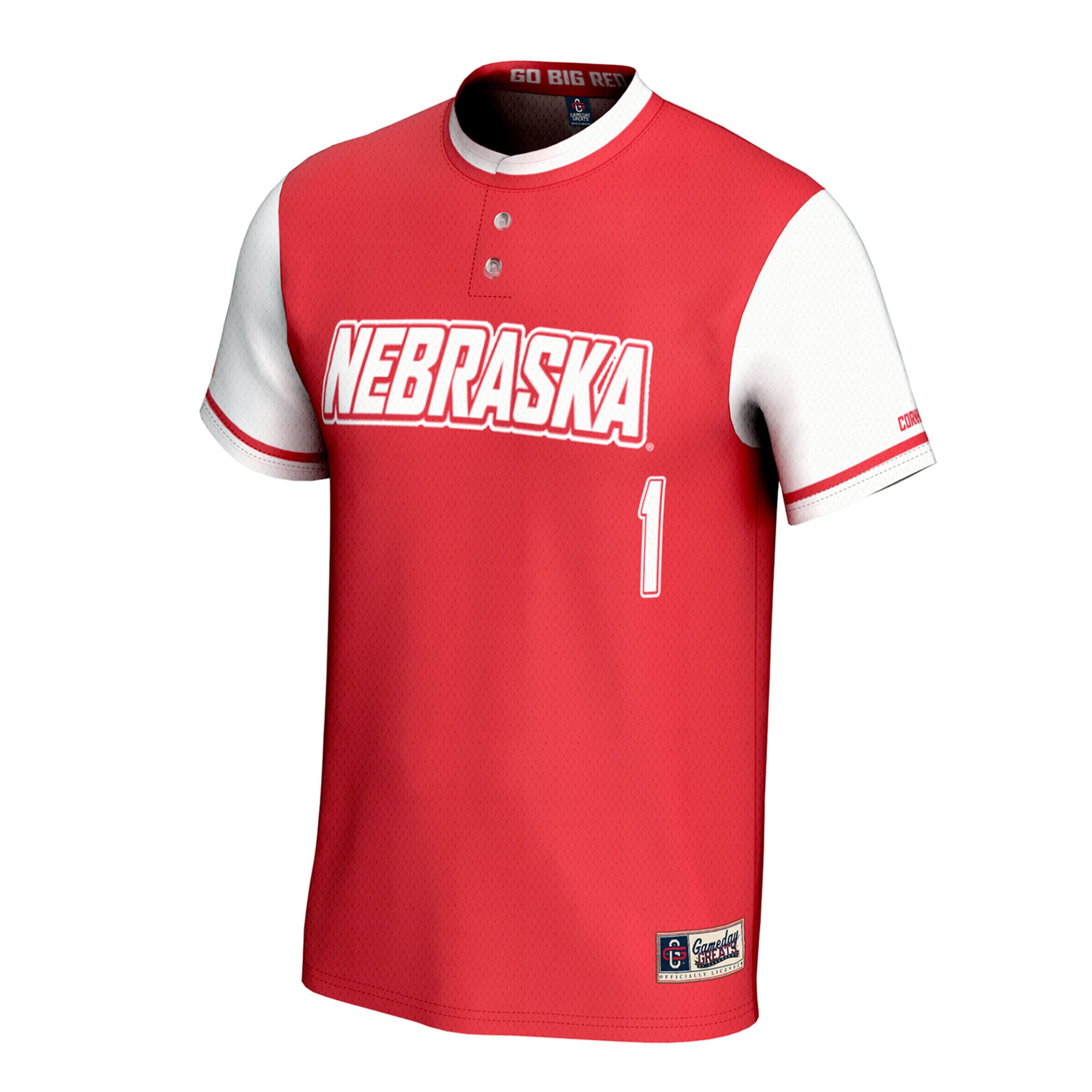 Nebraska Huskers GameDay Greats Unisex Lightweight Collegiate Softball Fashion Jersey - Scarlet
