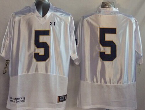 Men's Notre Dame ND White 2014 performance Everett Golson #5