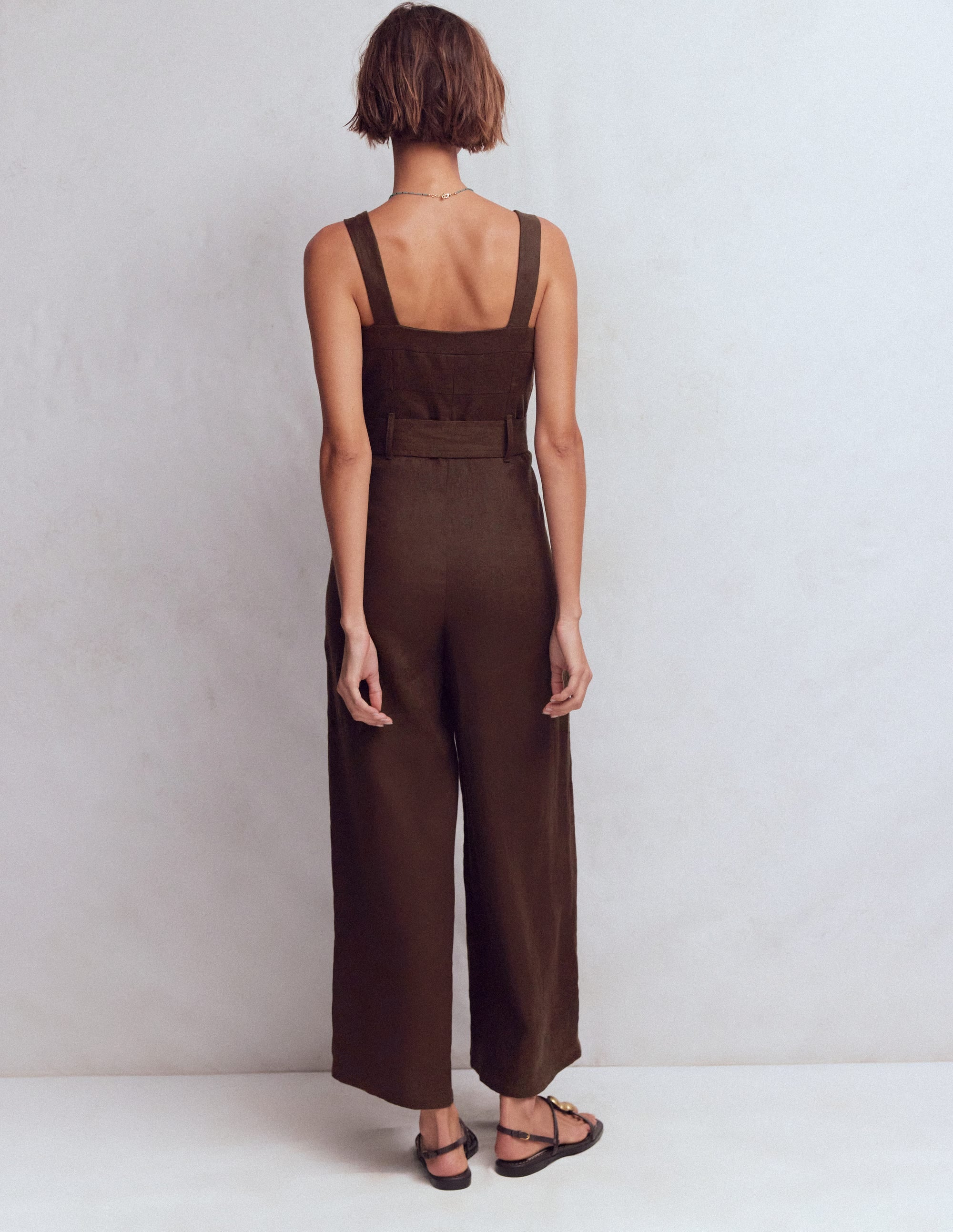 Panelled Bodice Linen Jumpsuit