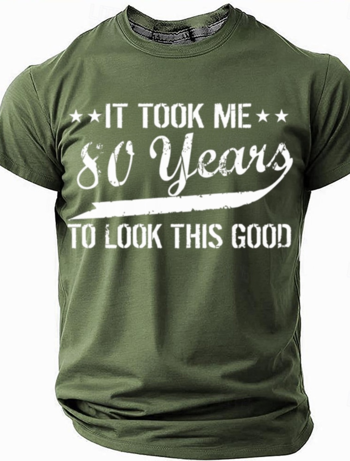 Men's 80th Birthday T-Shirt - 'It Took Me 80 Years To Look This Good' Funny Graphic Short Sleeve Tee
