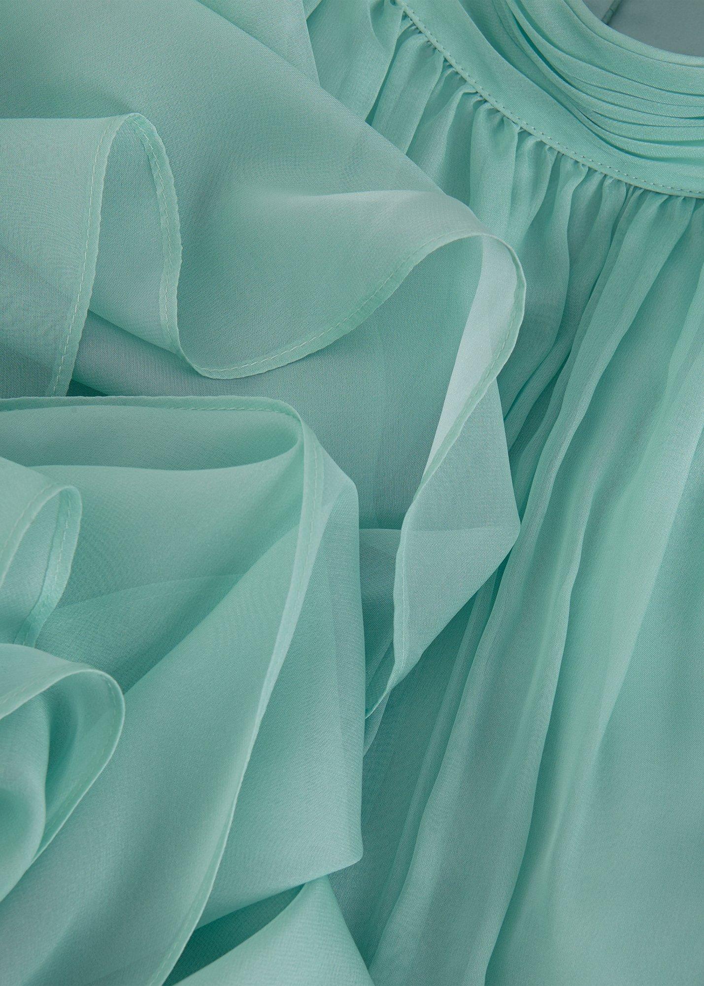 Petite Aspen Teal Ombre Cape Maxi Dress