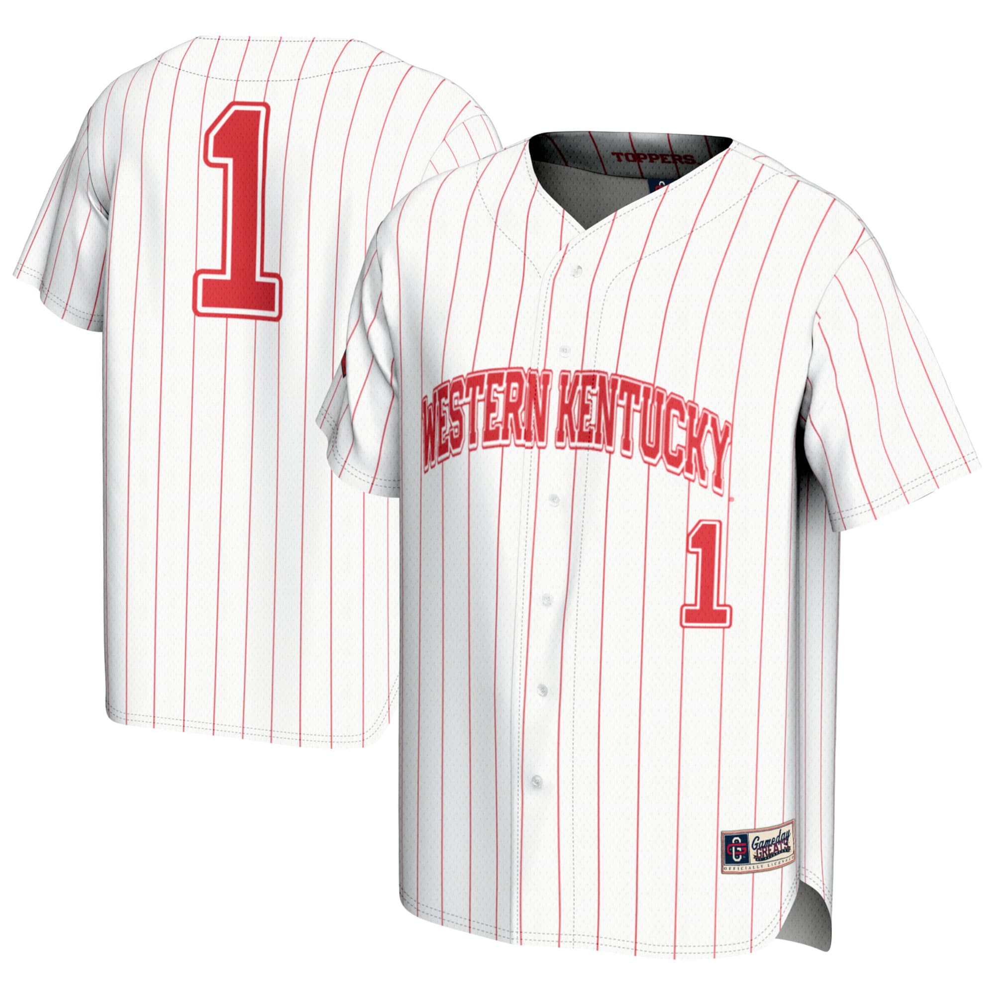 [NJP] Western Kentucky Hilltoppers GameDay Greats Youth Lightweight Baseball Fashion Jersey - White