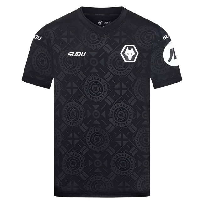 2025-2026 Wolves Goalkeeper Home Shirt (Black) - Kids (Jose Sa 1)