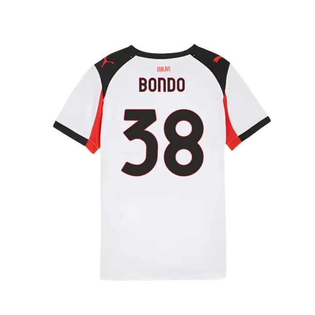 Bondo 38 Official Licensed AC Milan Away Fan Shirt for Kids