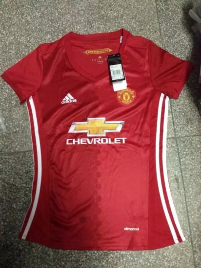 Authentic Man Utd Manchester United Home 2016-17 Women's Soccer
