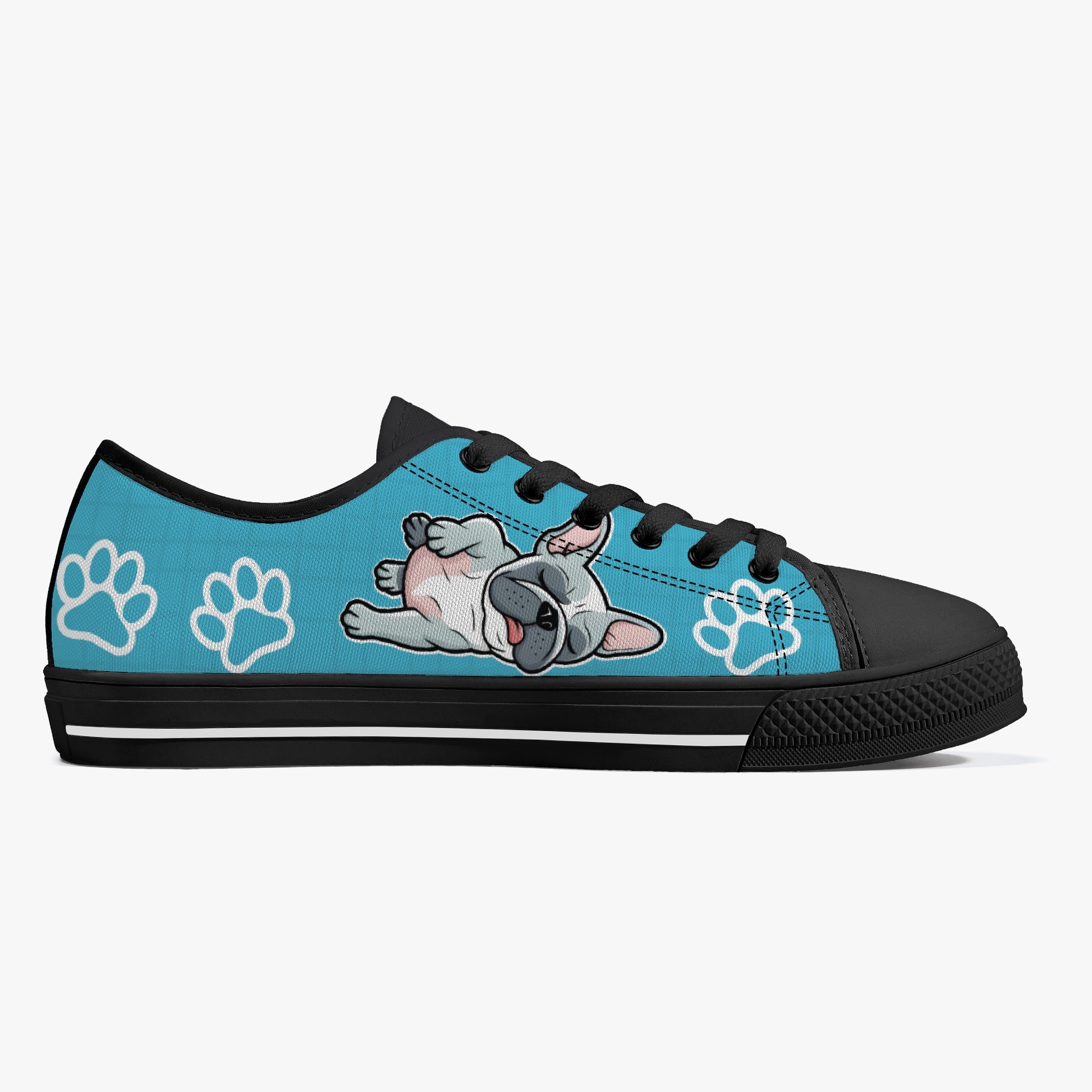 Freddie - Frenchie Lover Classic Low-top Canvas Shoes Outdoor Style