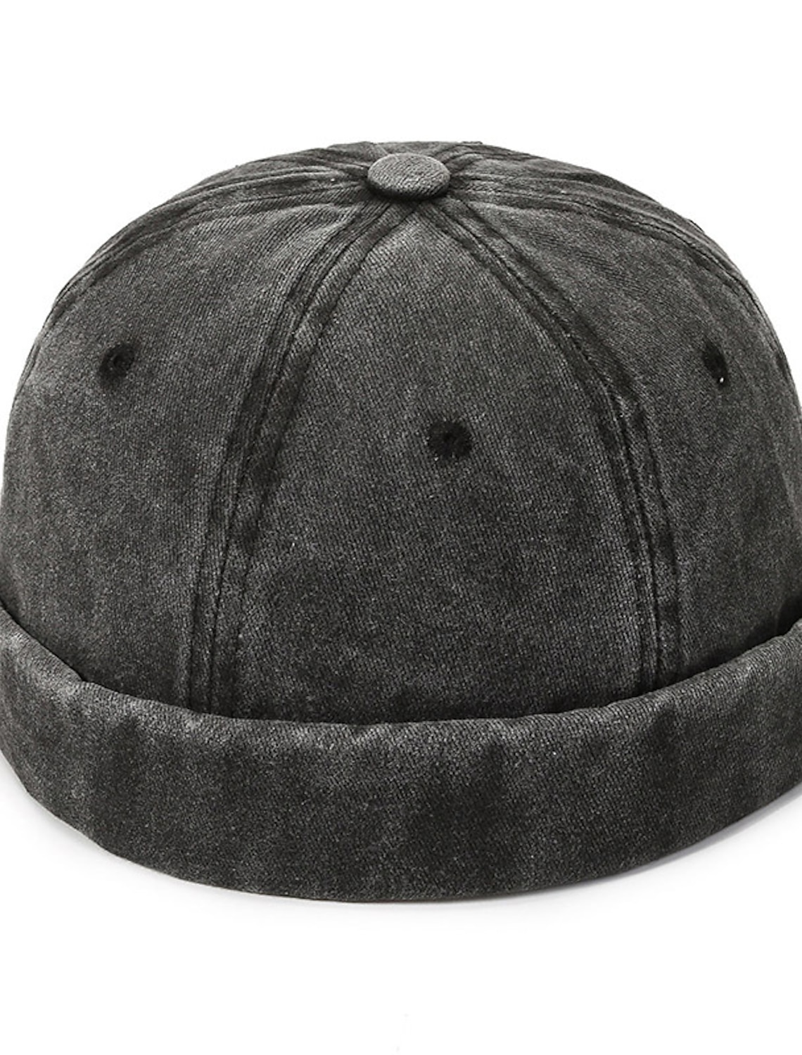 Unisex Docker Cap Brimless Hats Black Wine Cotton Washed Travel Beach Outdoor Vacation Plain Adjustable Fashion