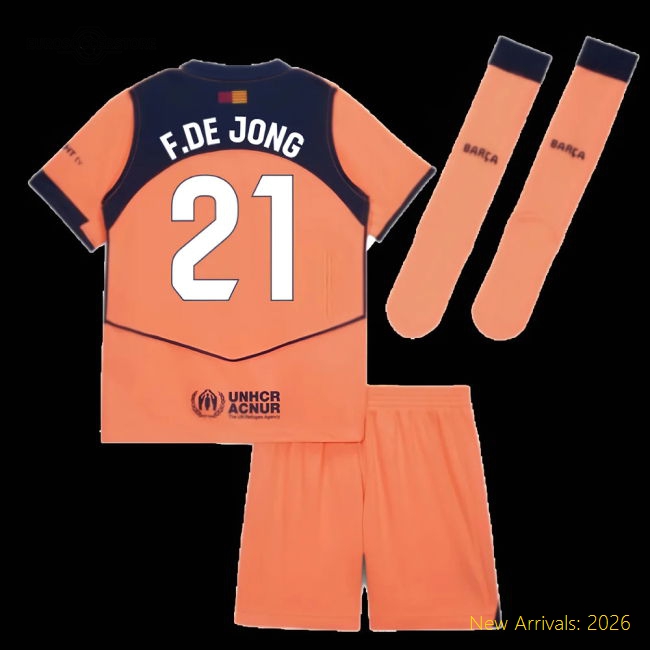 Gentle Mini Football Team F.de Jong Jersey 2025-2026 Quick-dry