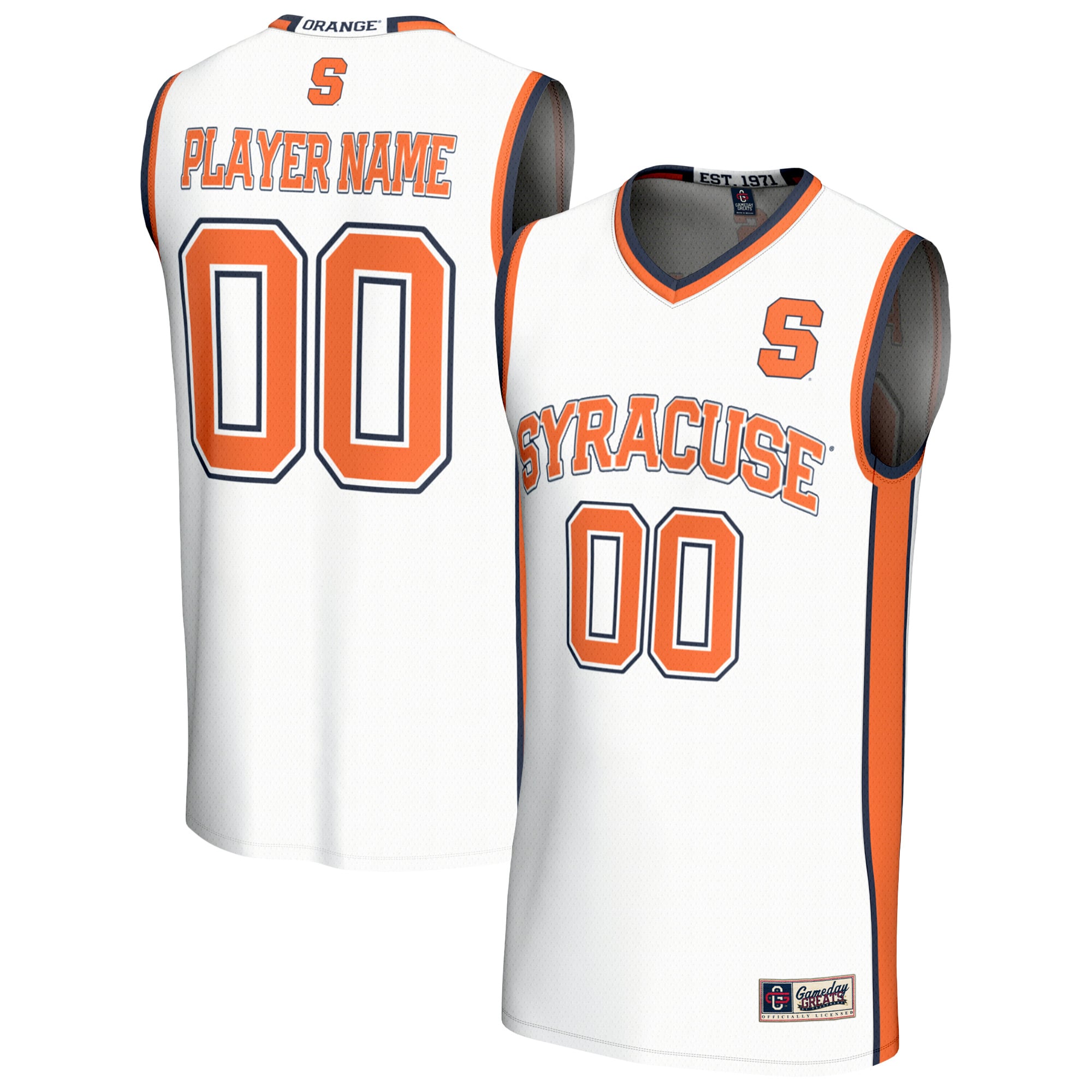 Syracuse Orange GameDay Greats Unisex Lightweight Collegiate Women's Basketball NIL Pick-A-Player Fashion Jersey - White
