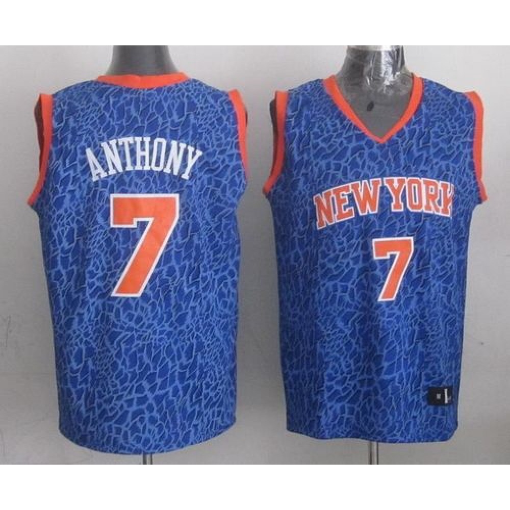 Collector's Item Men's NY Knicks #7 Carmelo Blue Basketball Jersey
