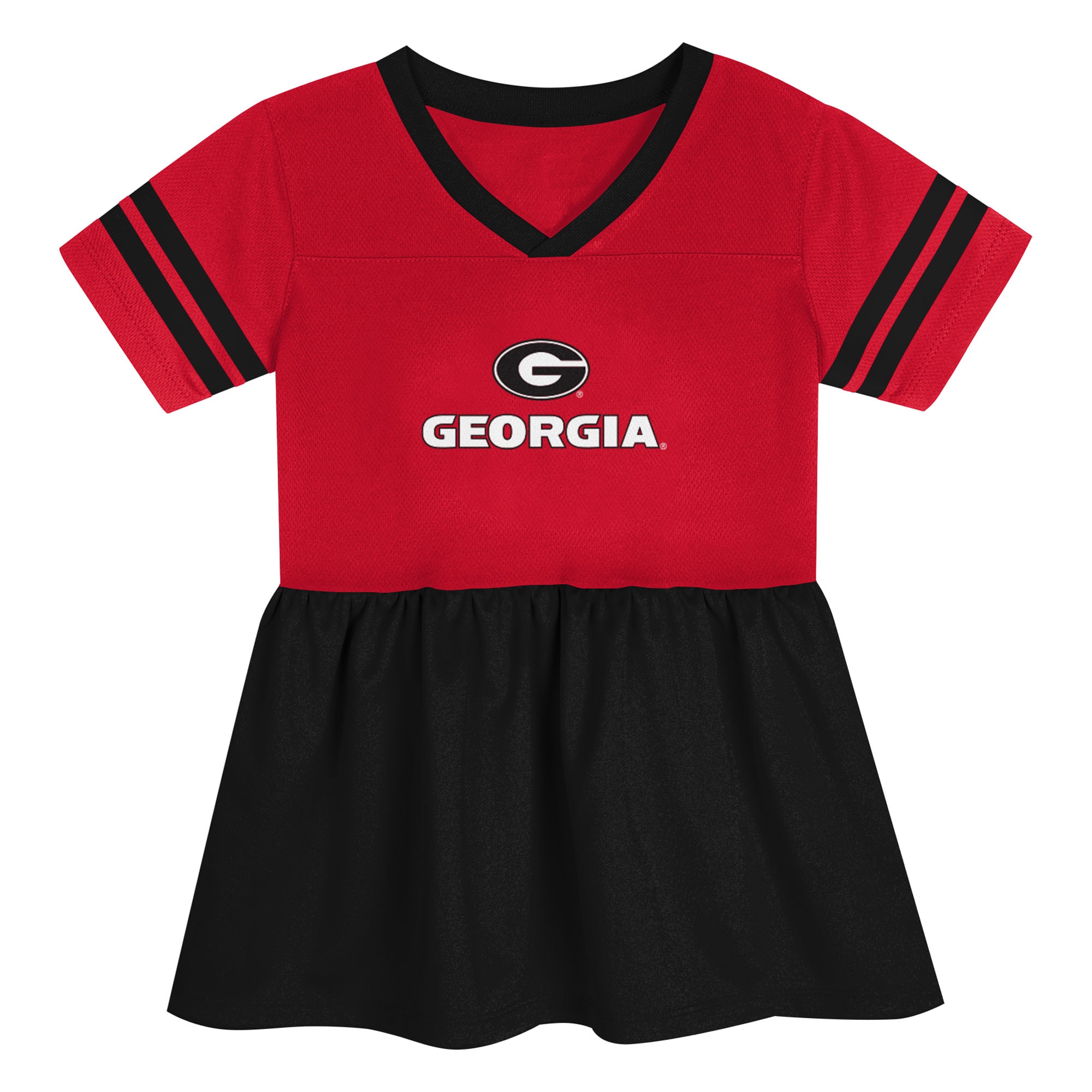 [DDG] Georgia Bulldogs Outerstuff Girls Preschool Stadium Lights Fashion Jersey Dress - Red/Black