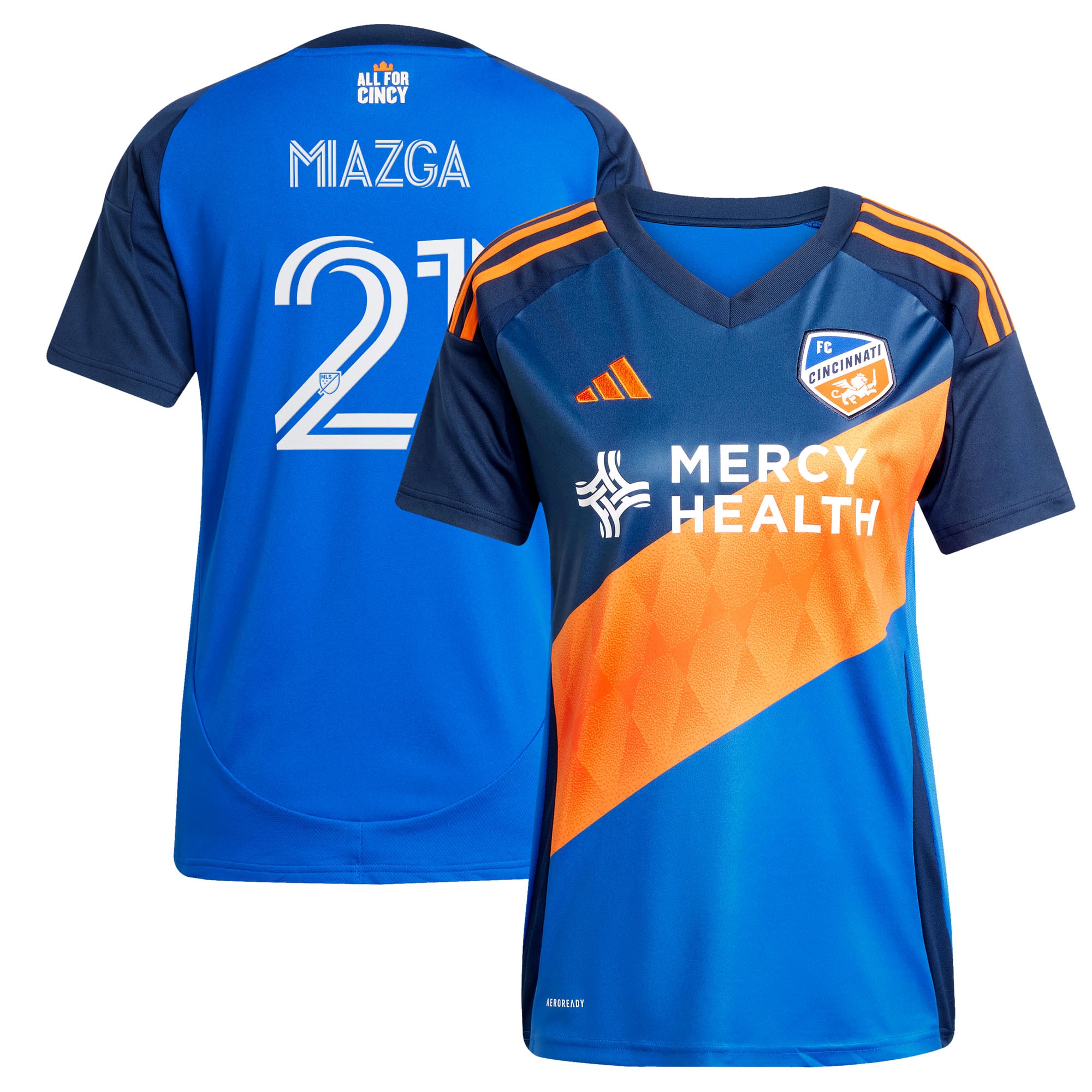 [SJH] Youth Matt Miazga FC Cincinnati Women's 2025 Orange and Blue Legacy Kit Replica Player Jersey - Blue