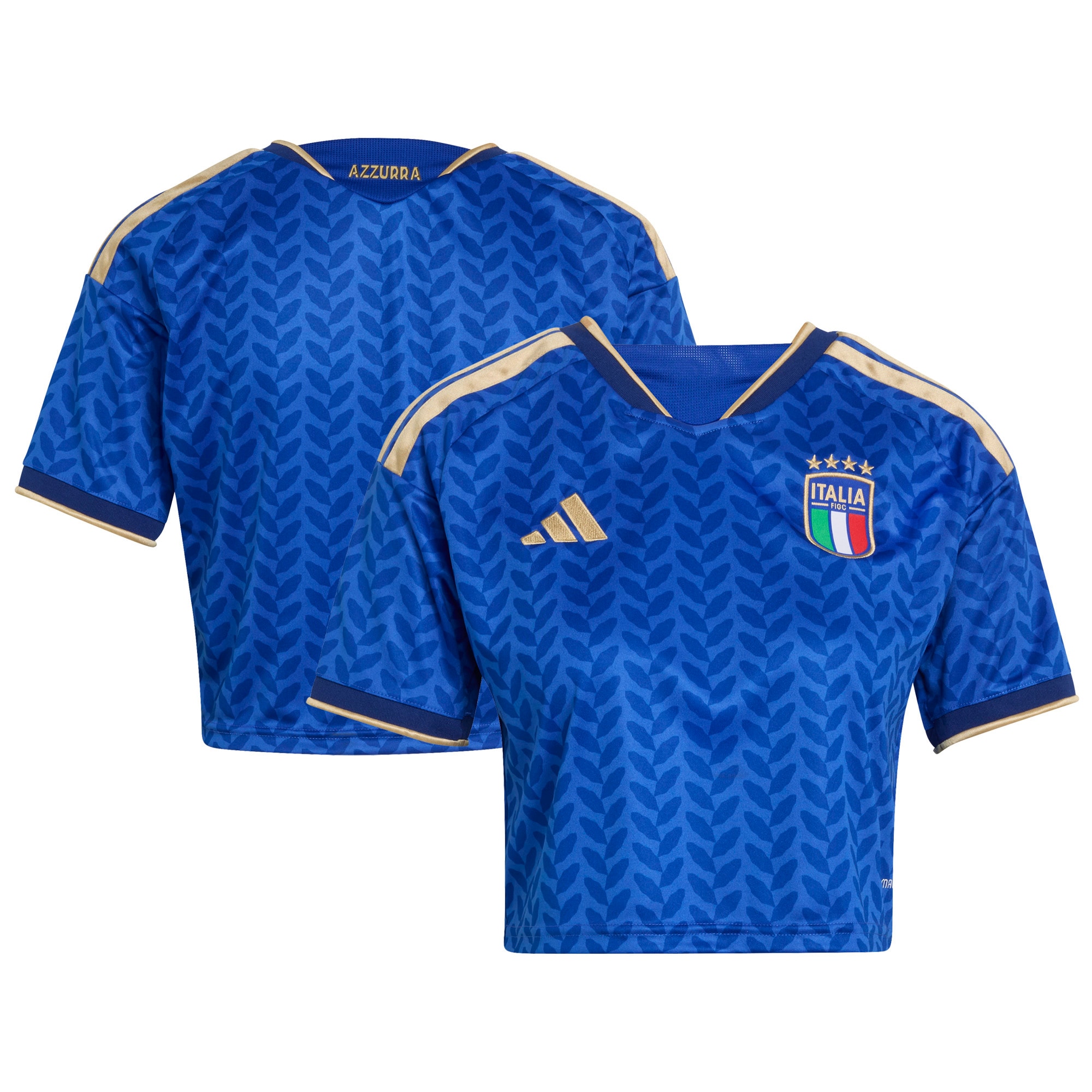 [SJH] Youth Italy National Team Women's 2026 Home Cropped Replica Jersey - Royal