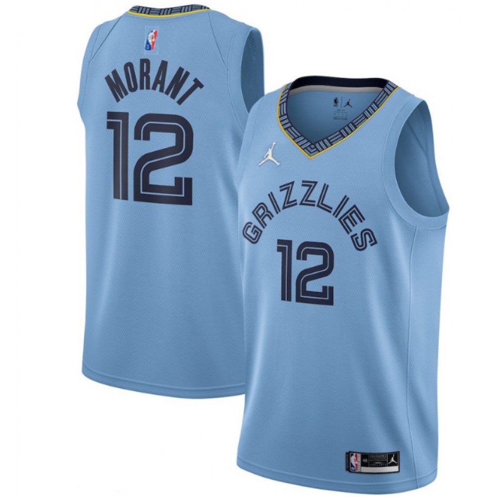 Collector's Item Top-Grade Men's Grizzlies #12 Ja Blue Basketball Jersey