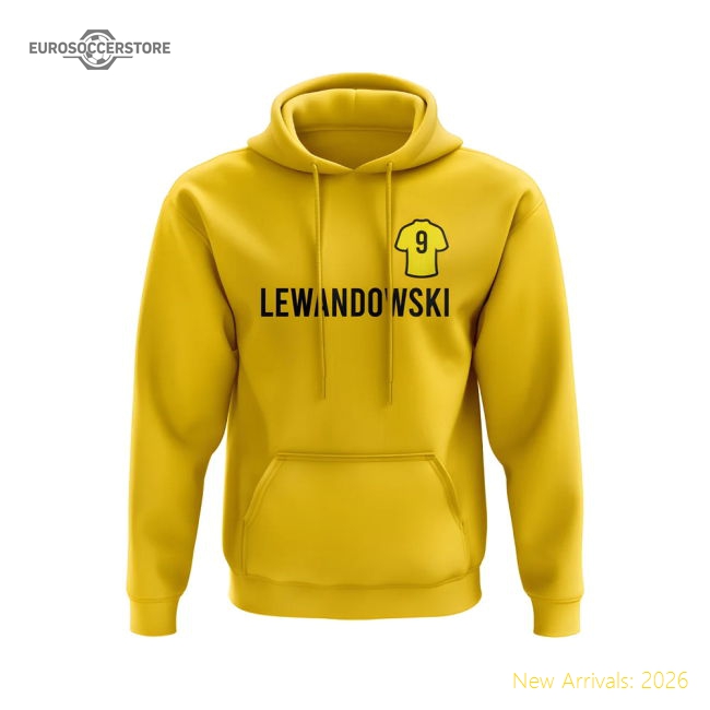 Robert Dortmund Lewandowski Number Hoody (Yellow) Retro Football Wear