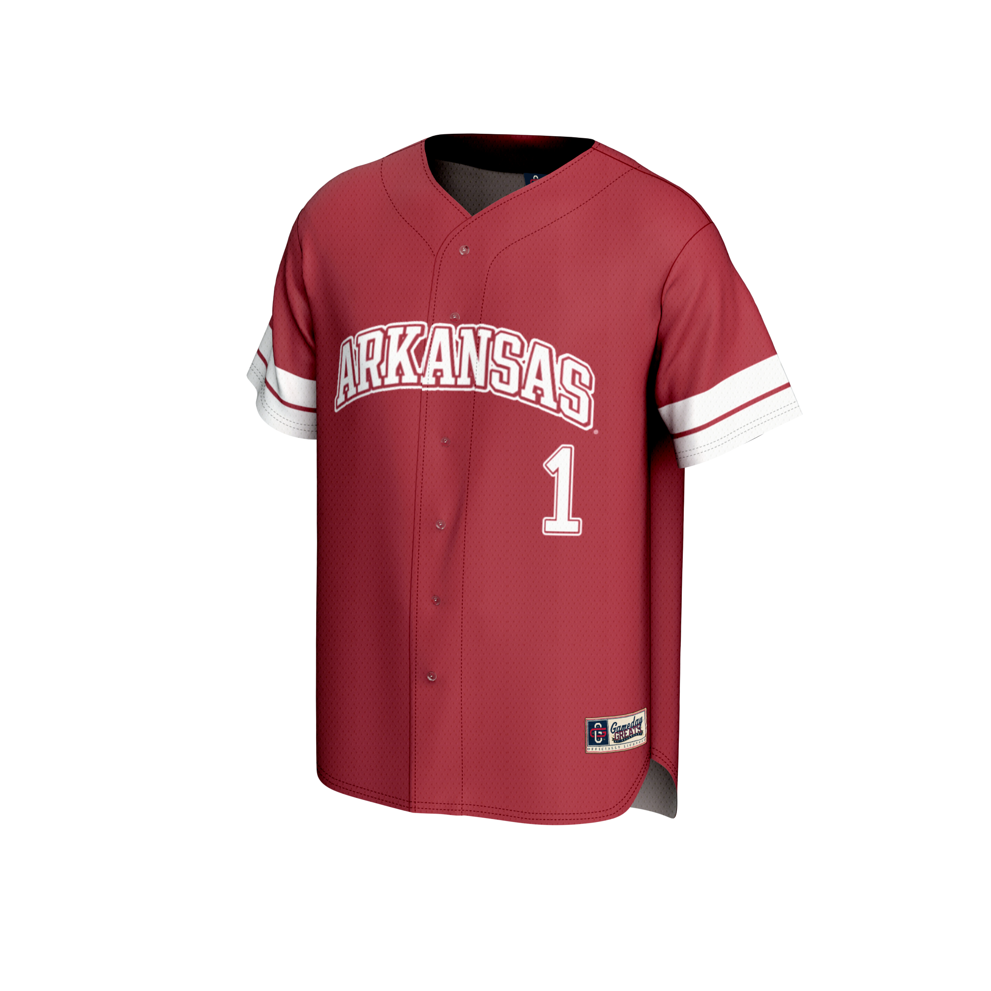 [DDG] Arkansas Razorbacks GameDay Greats Youth Lightweight Collegiate Baseball Fashion Jersey - Cardinal
