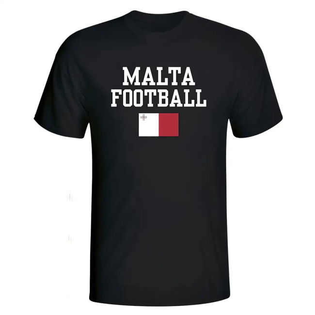 Malta Football T-Shirt - Black Premium Authentic Oranje