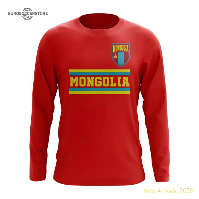 Elite Mongolia Core Football Country Long Sleeve T-shirt (red)