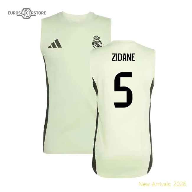 High-Quality 2025-2026 Real Madrid Sleeveless Training Jersey (Almost Lime) (Zidane