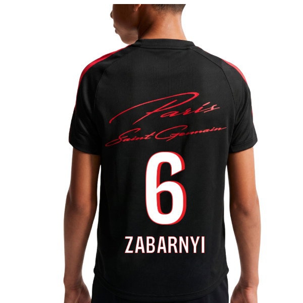 [DDJ] 2026-2027 PSG Strike Training Shirt (Black) - Kids (Zabarnyi 6)