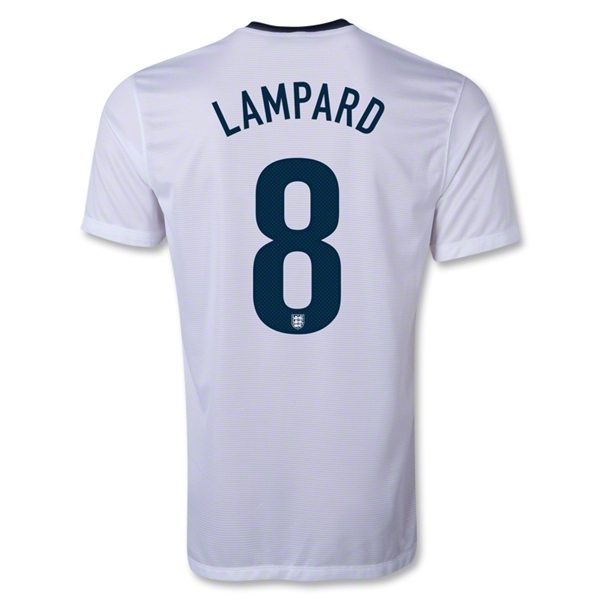 2013 England 8 LAMPARD Home White Jersey Shirt - Official Replica 4427