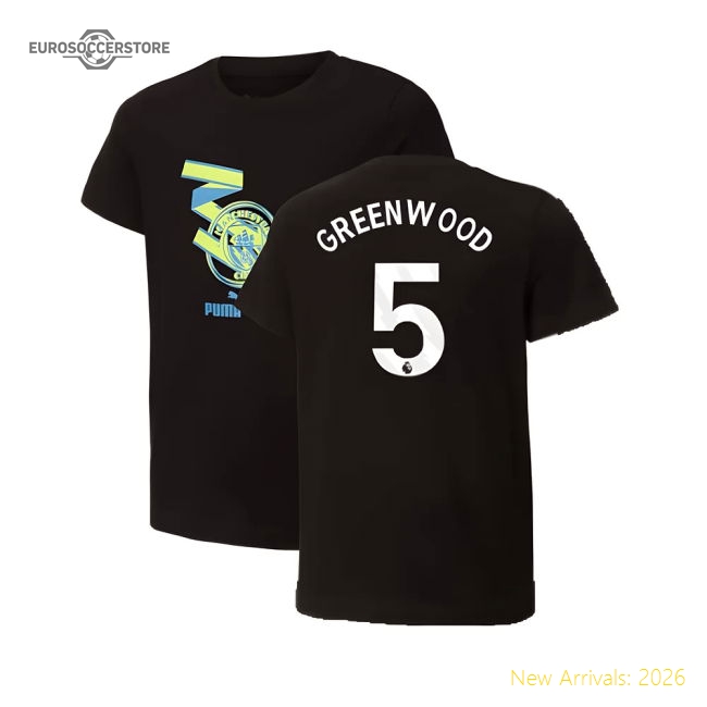 Authentic 2024-2025 Man City Ftblculture Tee (black) (greenwood 5)