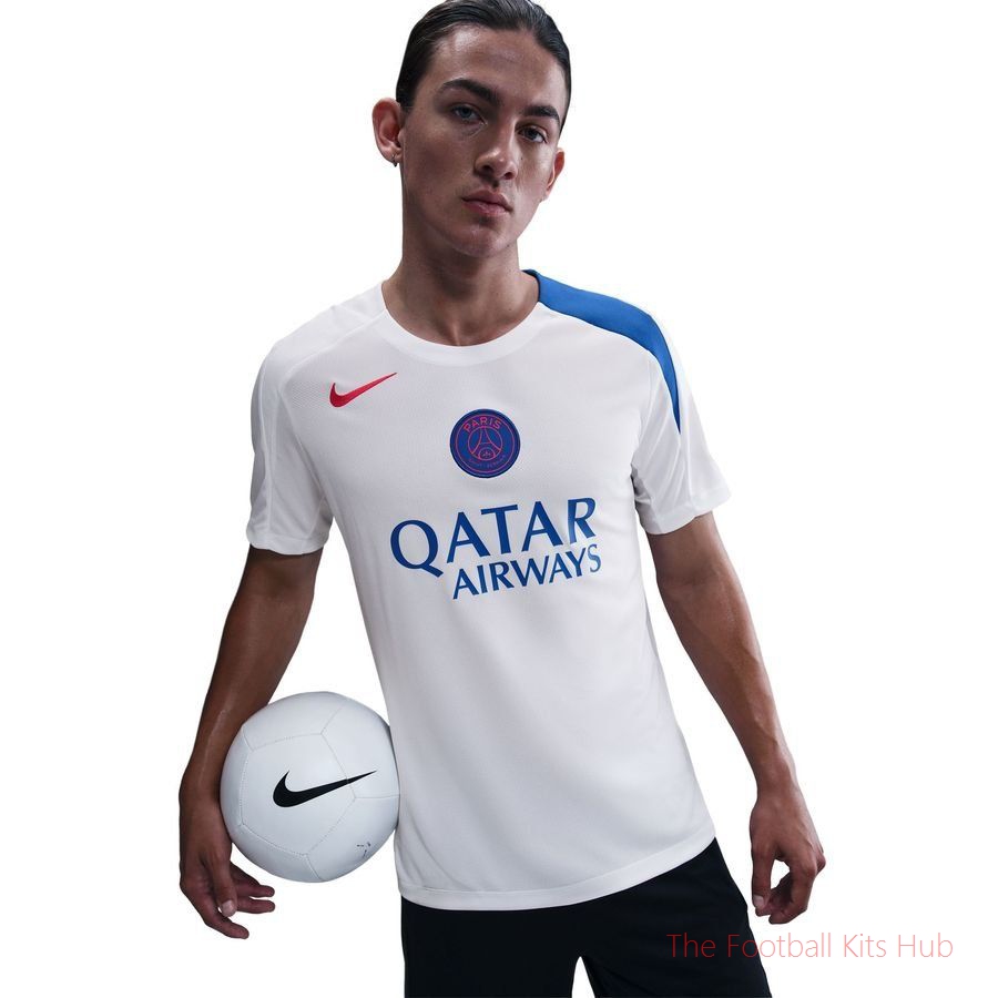 Paris Saint Germain Training T-Shirt Dri-FIT Strike 3rd - White/Hyper Royal/Global Red