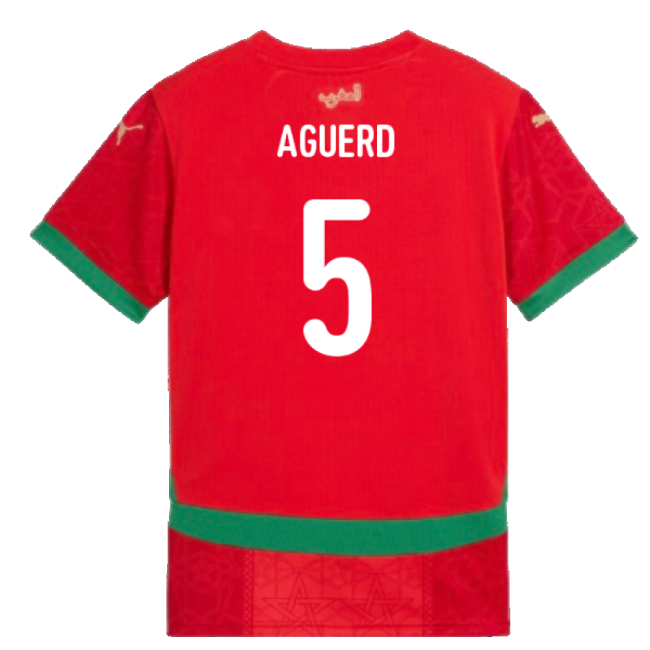 Limited-Edition 2024-2025 Morocco Home Shirt (Kids) (Aguerd 5)