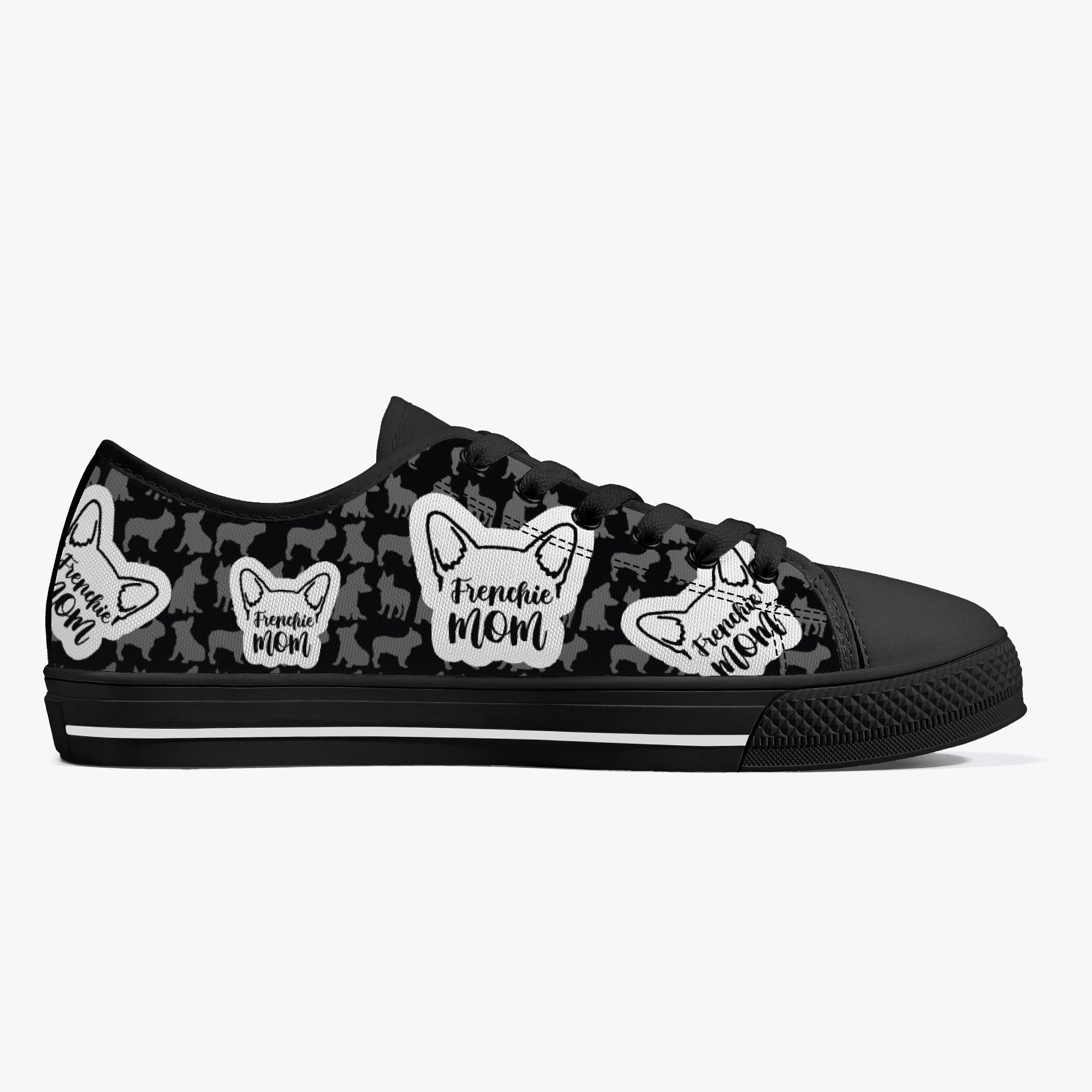 Taylor - Stylish Classic Low-top Canvas Shoes Frenchie Themed Wear