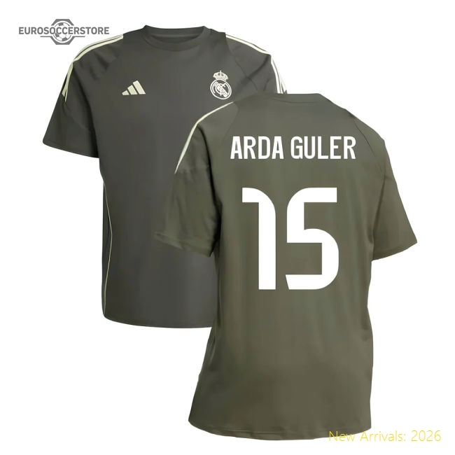 Authentic 2025-2026 Real Madrid Training Tee (Utility Grey) (Arda Guler