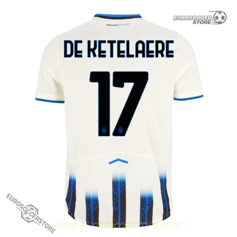 Atalanta's 25-26 Season Away Jersey, Featuring DE KETELAERE with Number 17