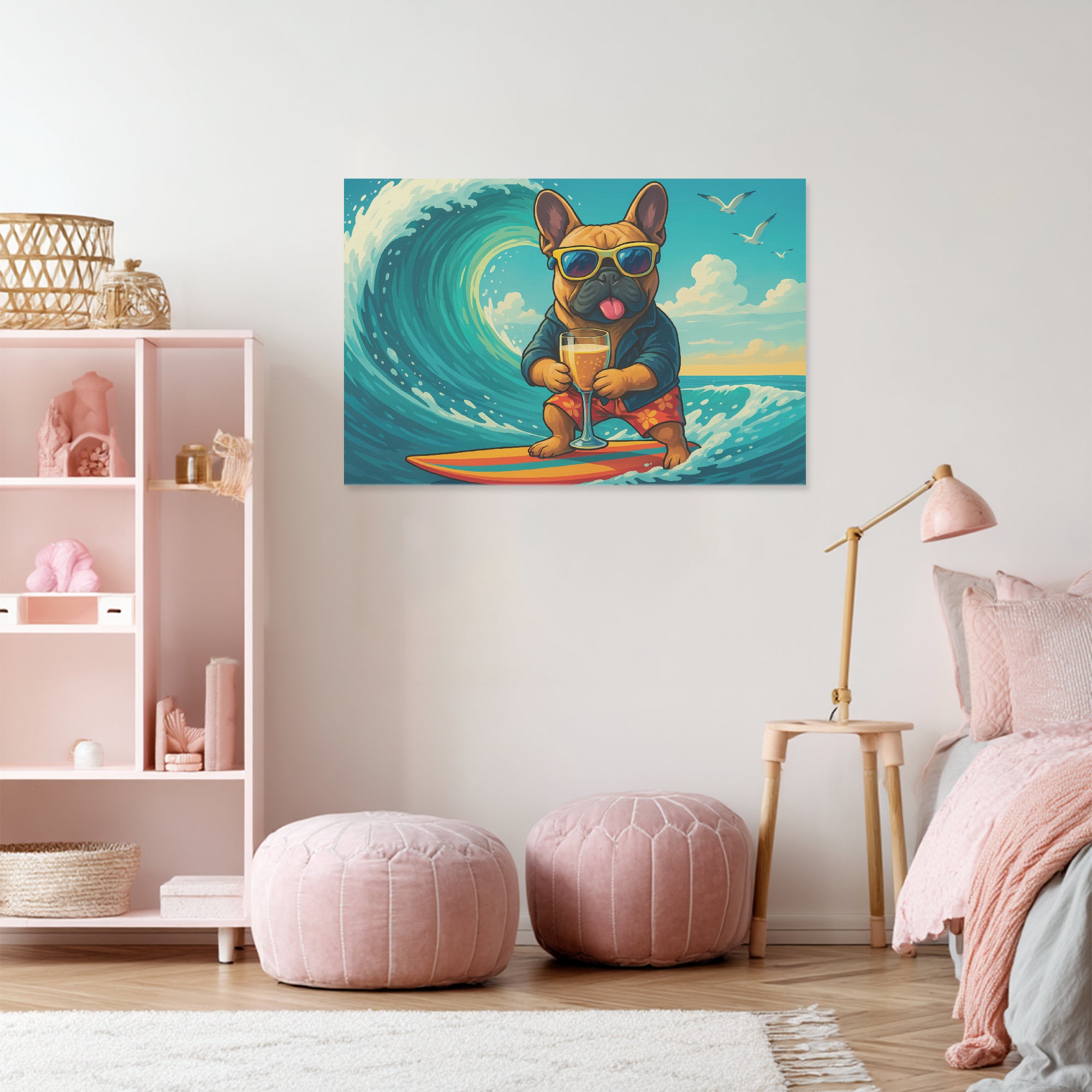 Comfortable Remi - Adorable Frenchie Canvas Wall Art for Pet Enthusiasts