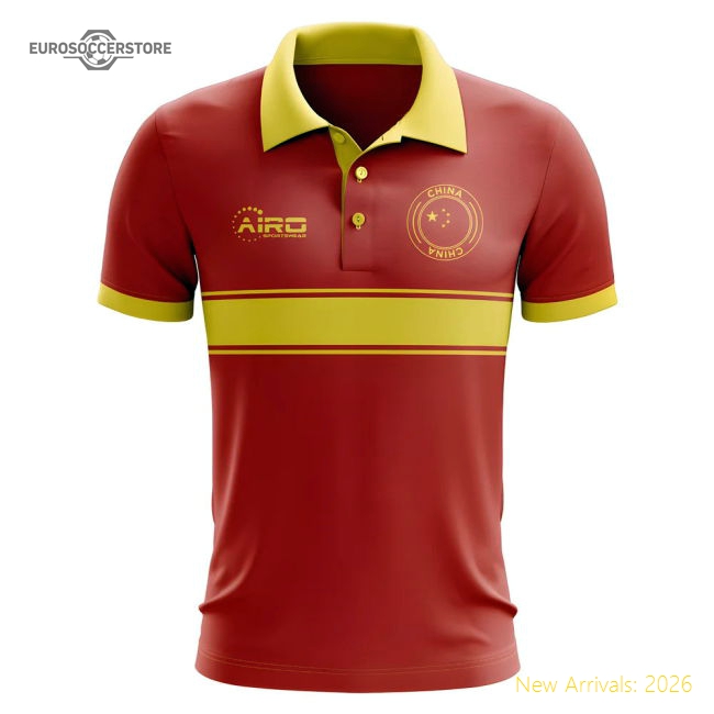China Concept Stripe Polo Shirt (red) - Match Quality - World Cup Edition
