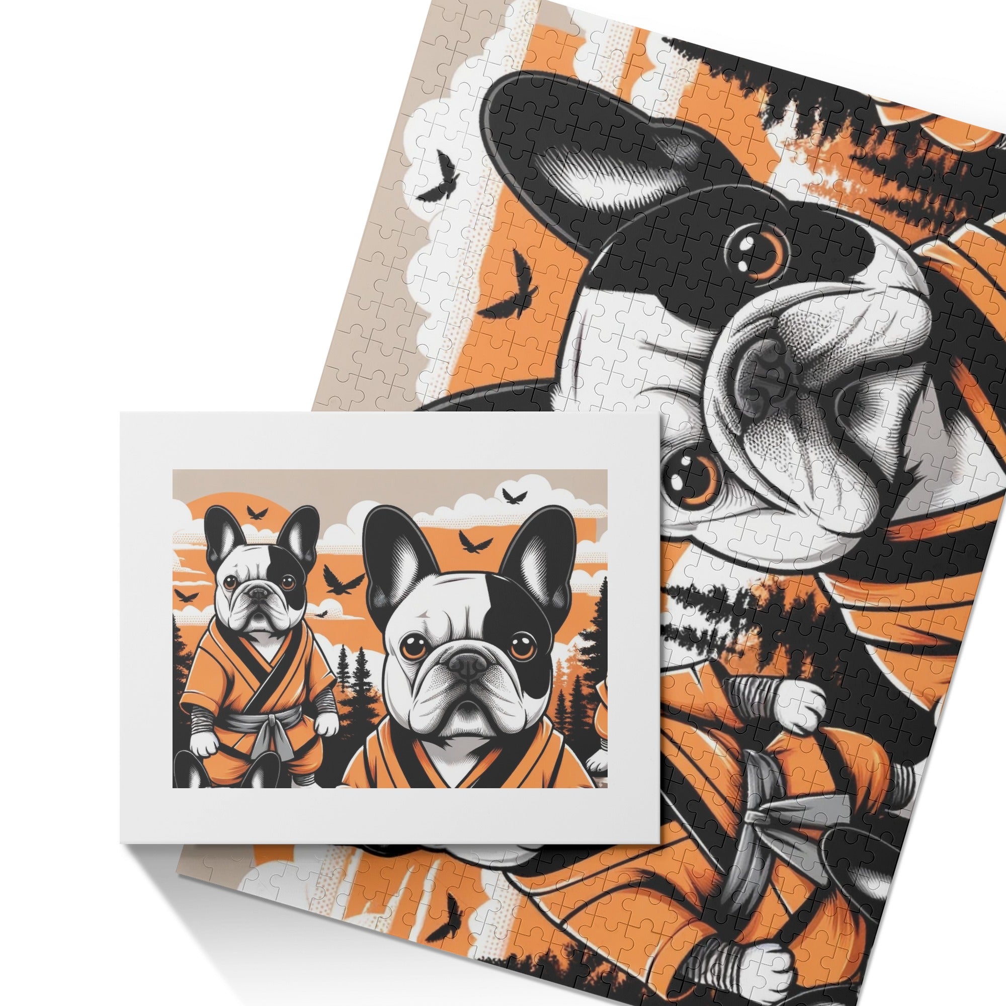 Frenchie-Fan Stylish Oliver - 500-piece Wooden Puzzle as a Gift Stylish