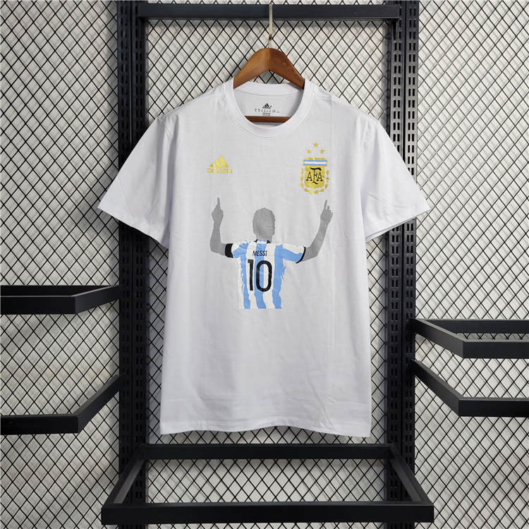 Argentina 2022 Football Shirt Champion Shirt Messi White Shirt -