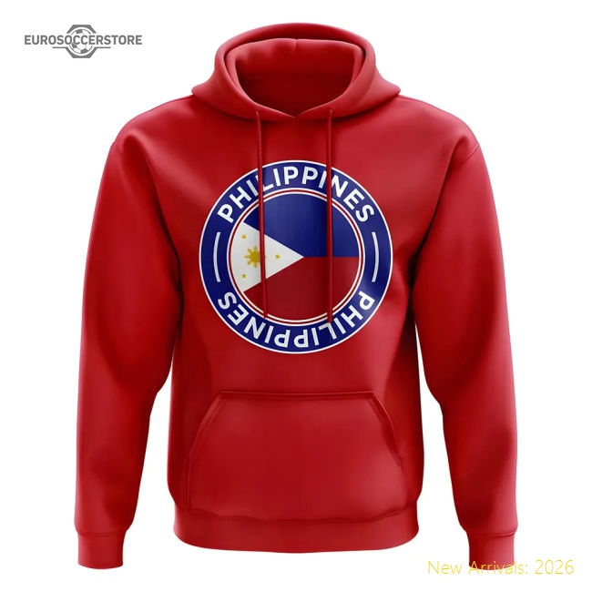First-class Philippines Football Badge Hoodie (red) - World Cup Edition