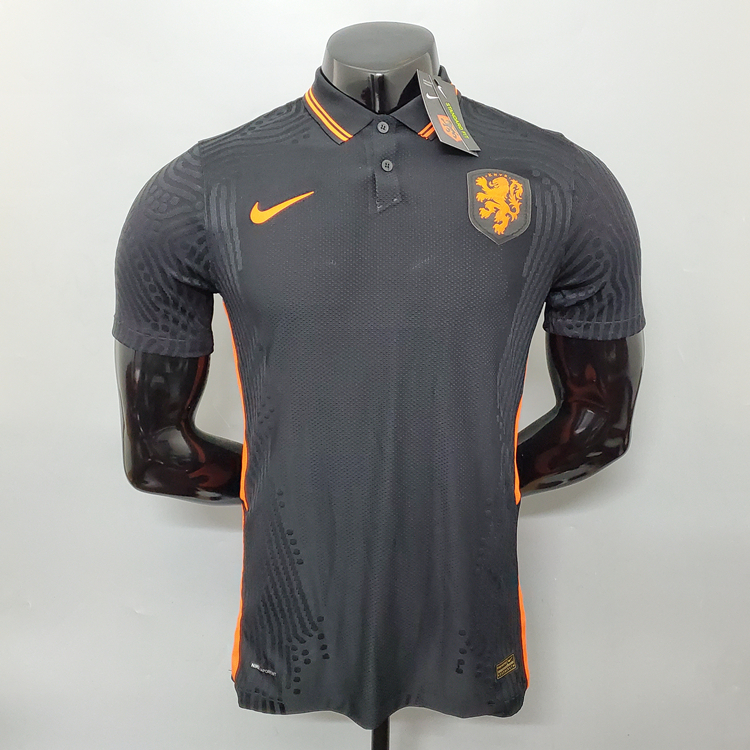 Authentic Netherlands Soccer Shirt 2020-21 Away Black Football Shirt