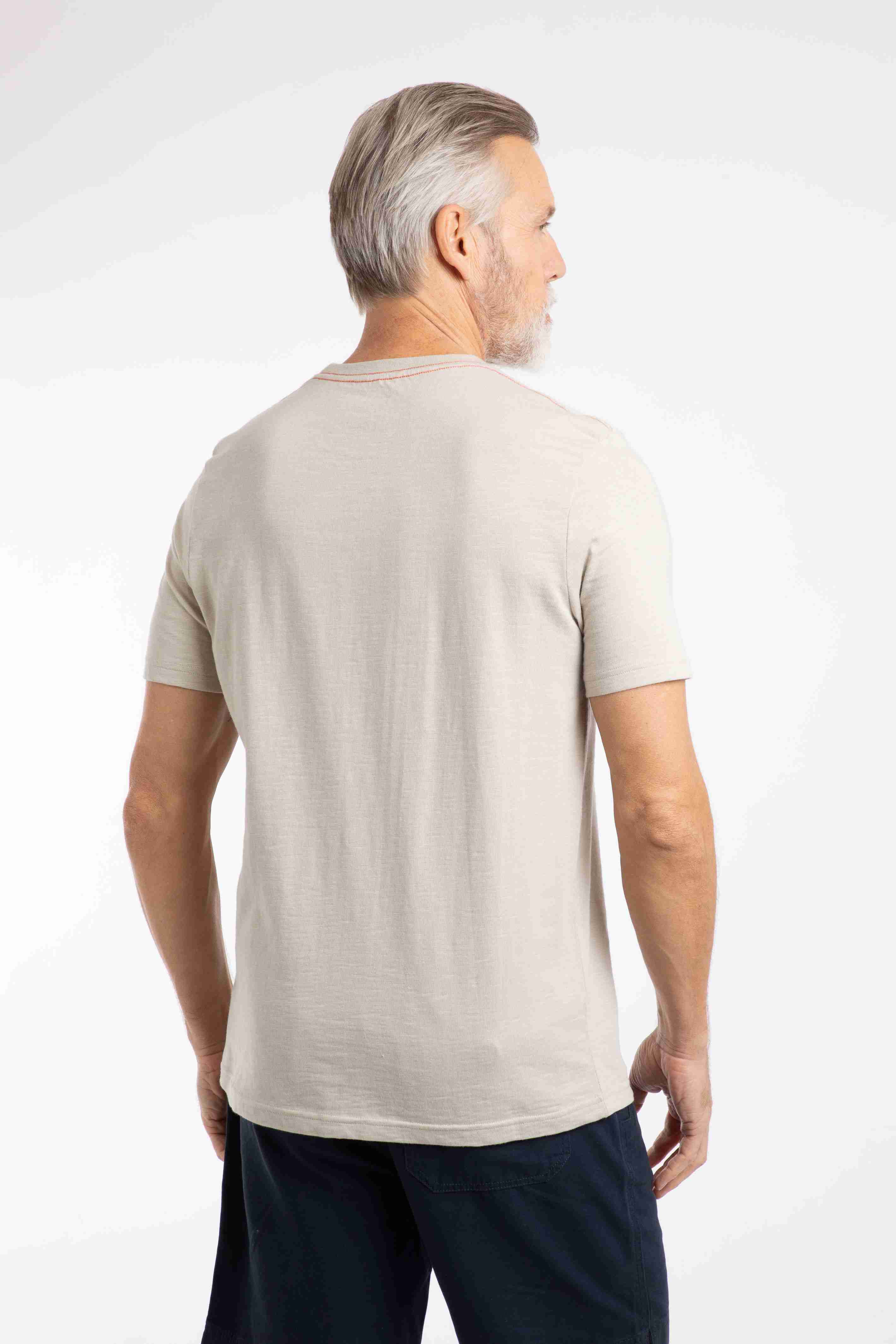 Cody Printed Stripe T-Shirt Egg Shell