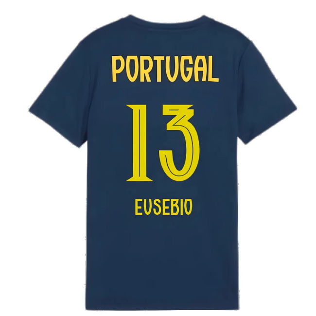 2025-2026 Portugal Casuals Tee (Persian Blue) - Kids (Eusebio 13)
