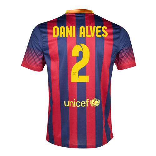 Performance Driven Barca 1314 Barcelona 2 Dani Alves Home Shirt