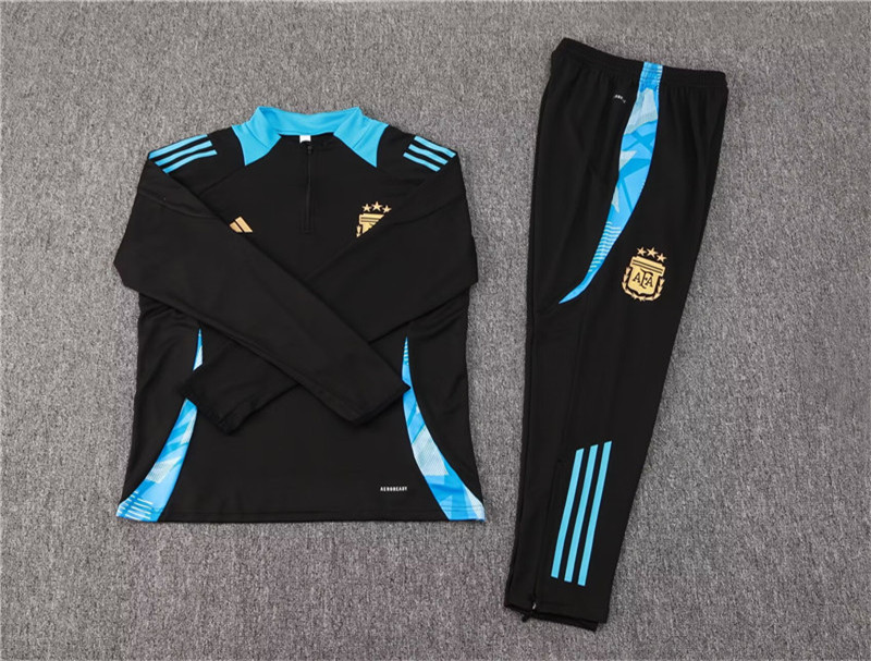 Professional Moisture Wicking Argentina 2024 Black Tracksuit